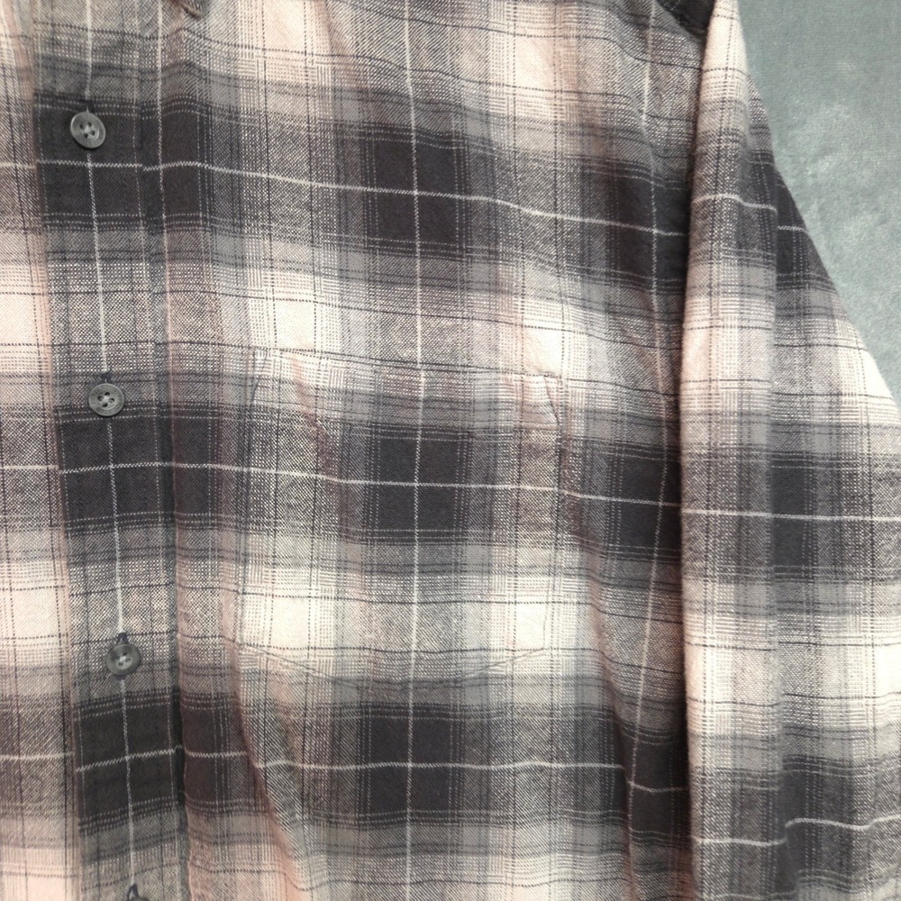 Pendleton Mason Flannel Shirt Mens Medium Grey Black Plaid Button Down - Picture 2 of 8